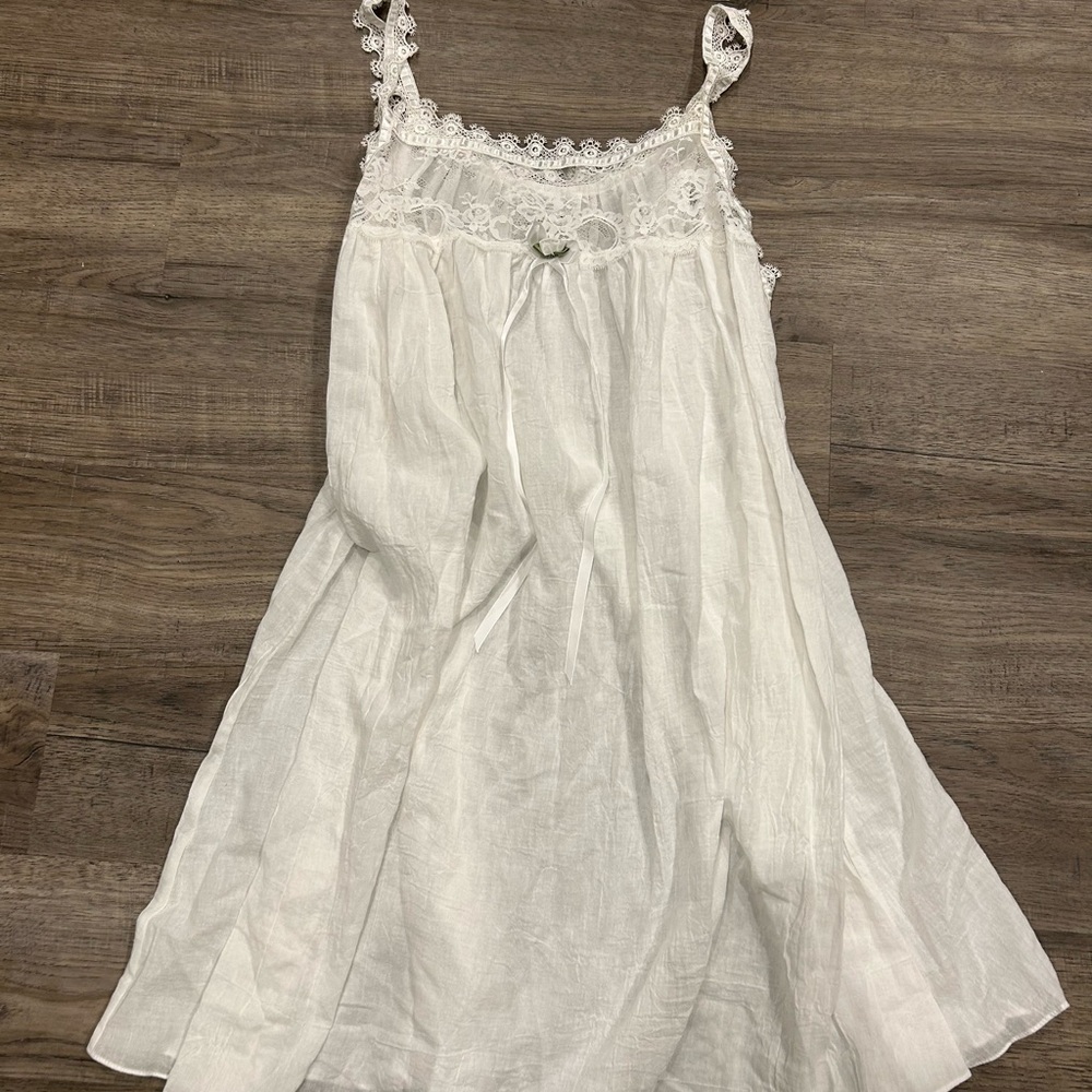 Soft Surroundings Ivory Lace Accent Top